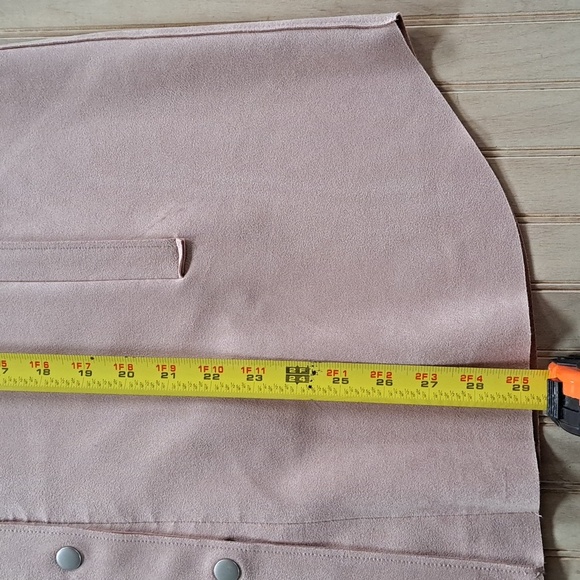 Wynne Layers Faux Suede Soft Mauve Pink Snap Buttons Pockets Cozy Jacket - Picture 7 of 9